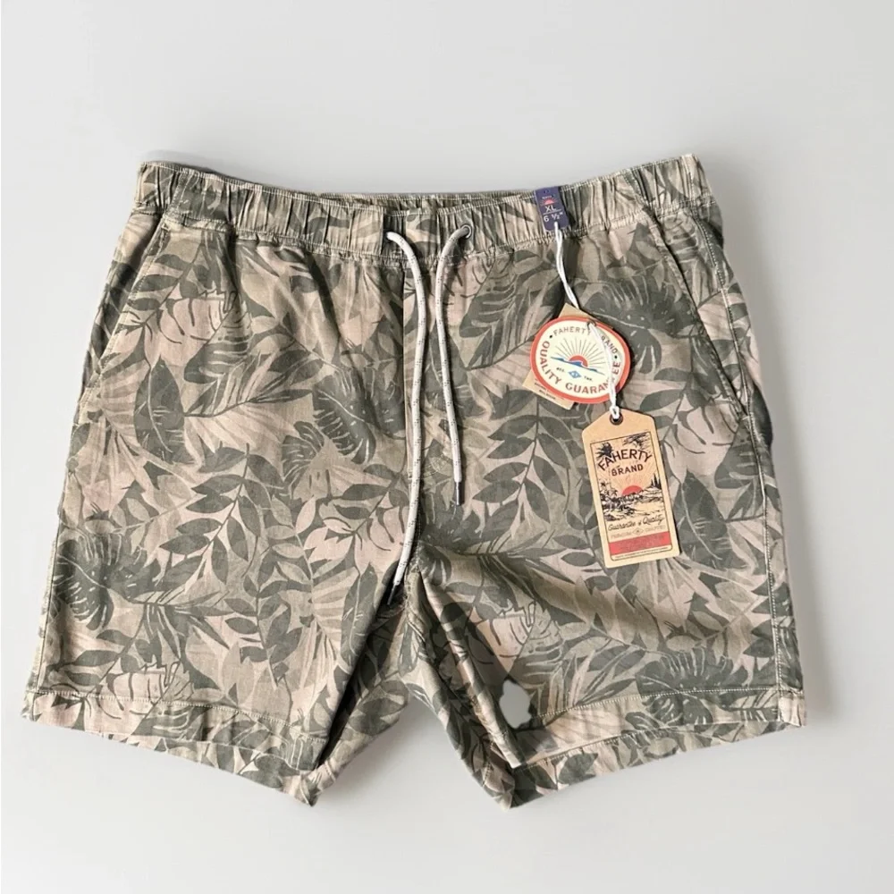 FAHERTY Men Shorts Essential Drawstring Olive Jungle Green‎ XL x 6